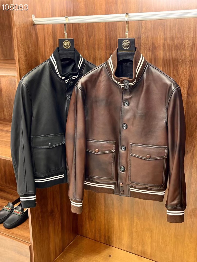 Louis Vuitton Damier Spread Leather Blouson BLACK. Size 48