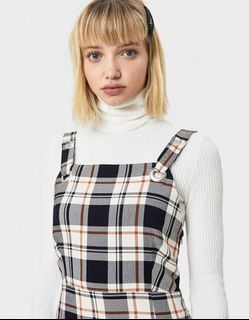 Bershka Plaid Overall