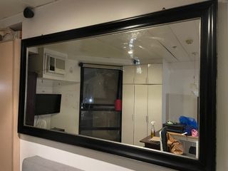 Big Mirror, with black wood and metal frame, no damage, good condition