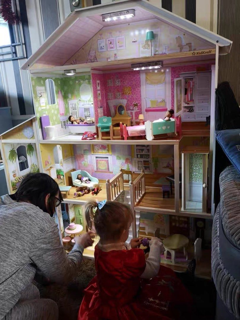 Wooden barbie shop house with elevator