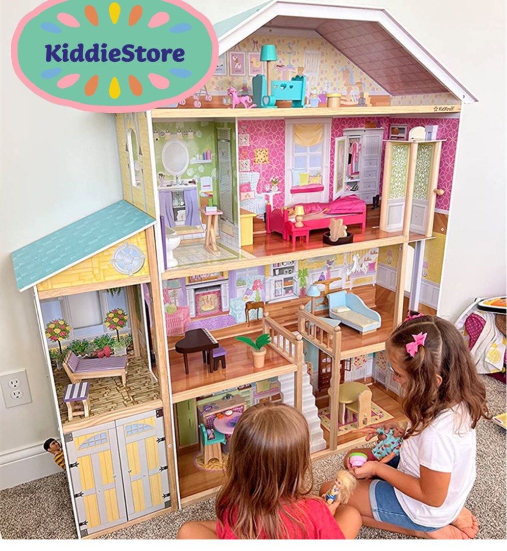 Wooden dollhouse with lights new arrivals