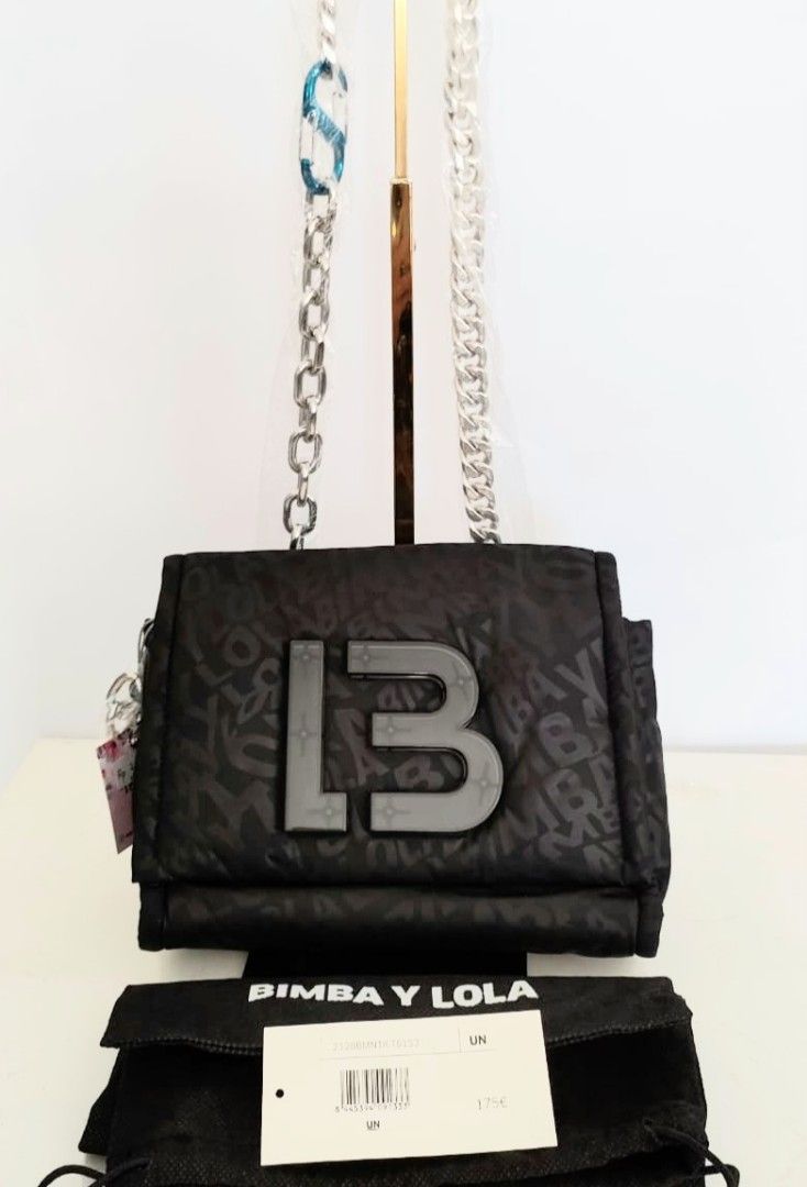 Bimba Y Lola Nylon Bag Black Hitam Authentic