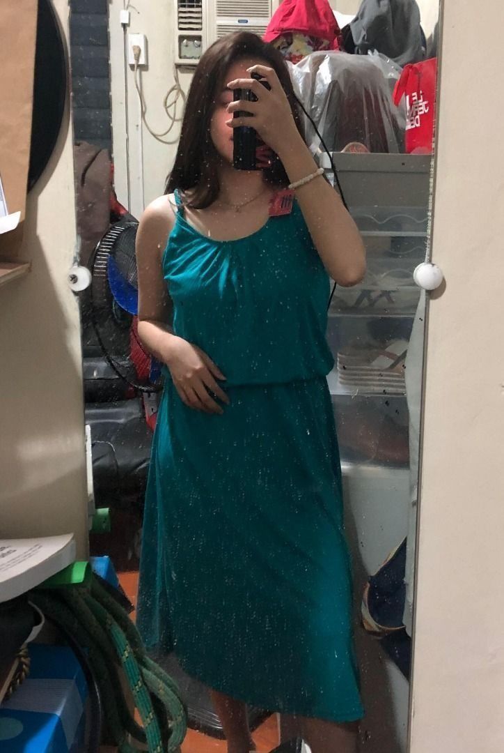 Blue green dress sales