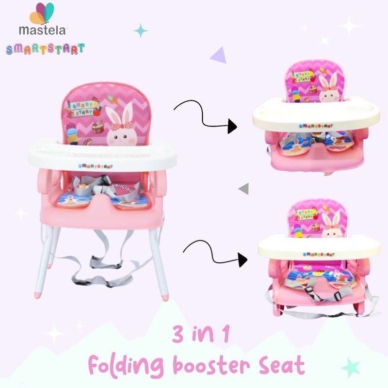 BNIB SMART START X MASTELA DELUXE COMFORT FOLDING BOOSTER SEAT KURSI DUDUK MAKAN BAYI BISA DILIPAT BOOSTER SEAT KURSI MEJA MAKAN BAYI