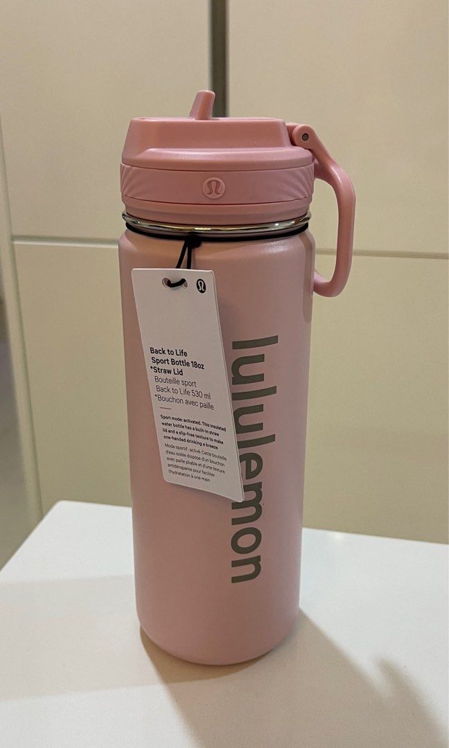 Lululemon Back to Life Sport Bottle 18oz Straw Lid - Pink/Pastel