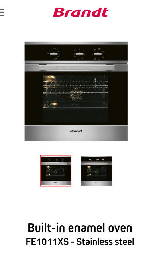 Brandt builtin oven, TV & Home Appliances, Kitchen Appliances, Ovens