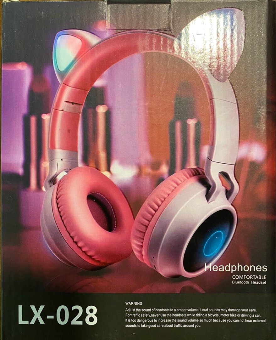 Cat Earphone LX 028 Blue Color Audio Headphones Headsets on