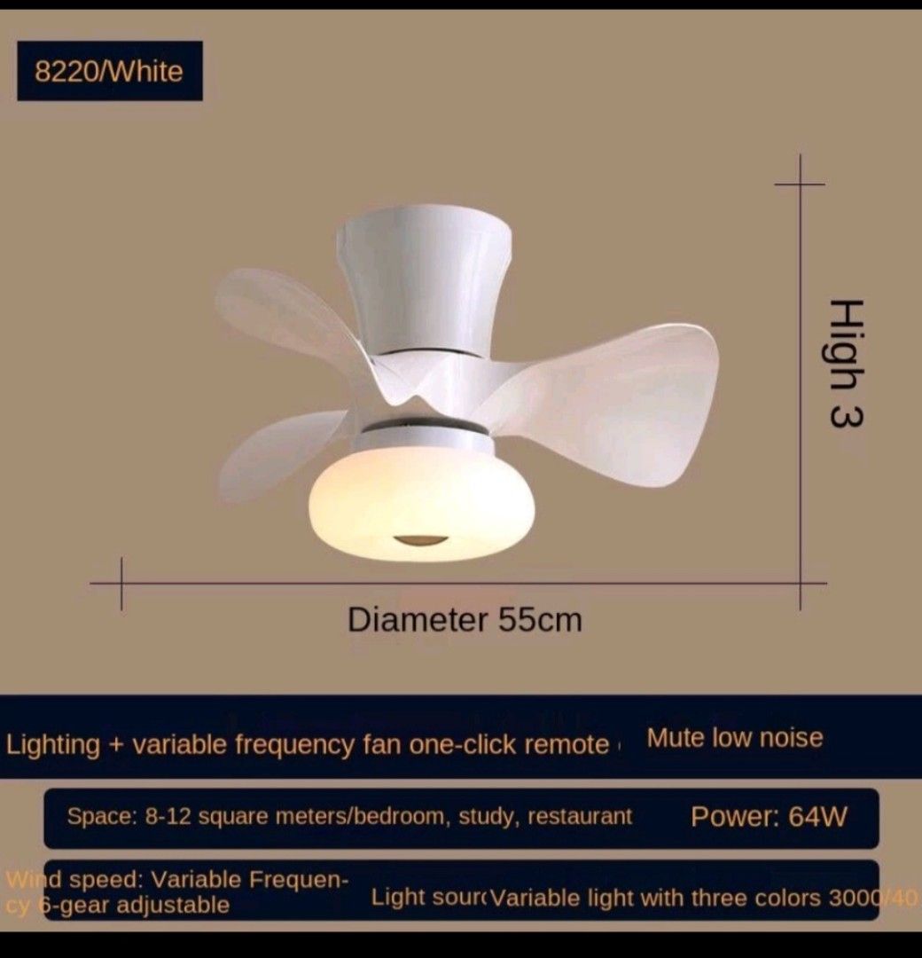 Ceiling Fan small ceiling fan with light, dimmer and remote control