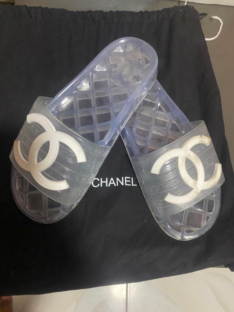 Clear chanel jelly slides 2025
