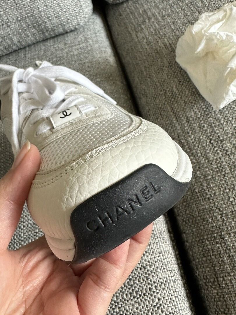 Chanel suede store calfskin cc sneakers