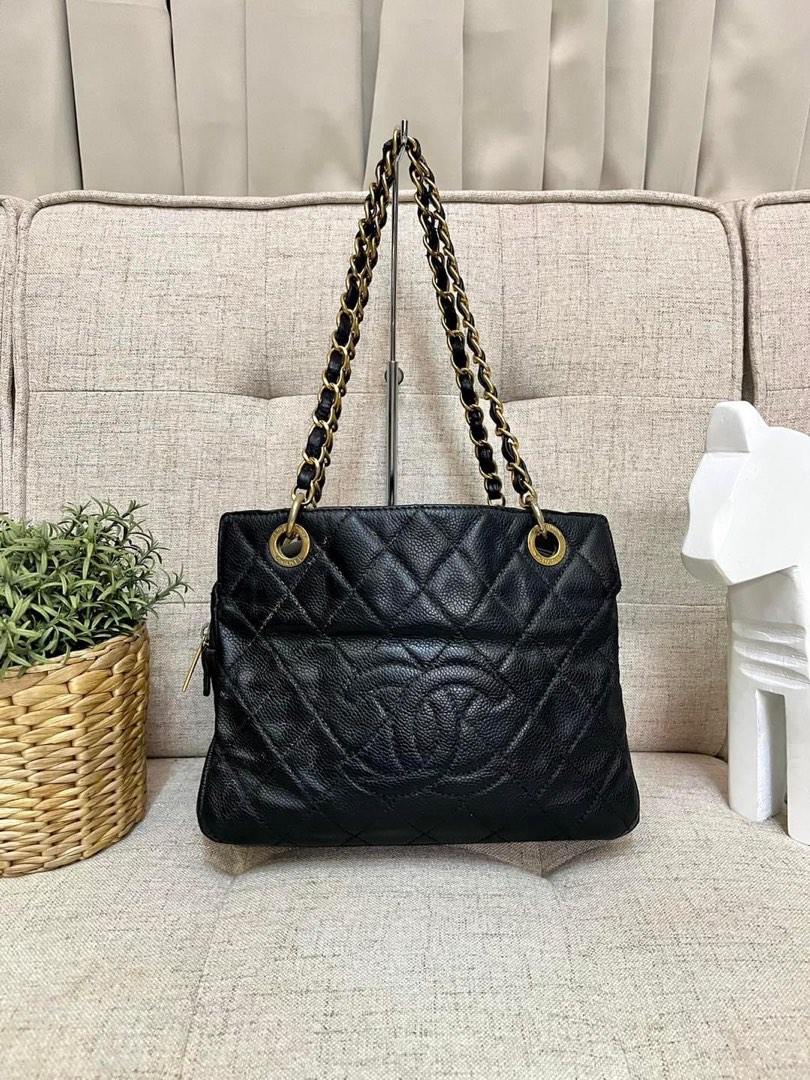 chanel tote purse leather