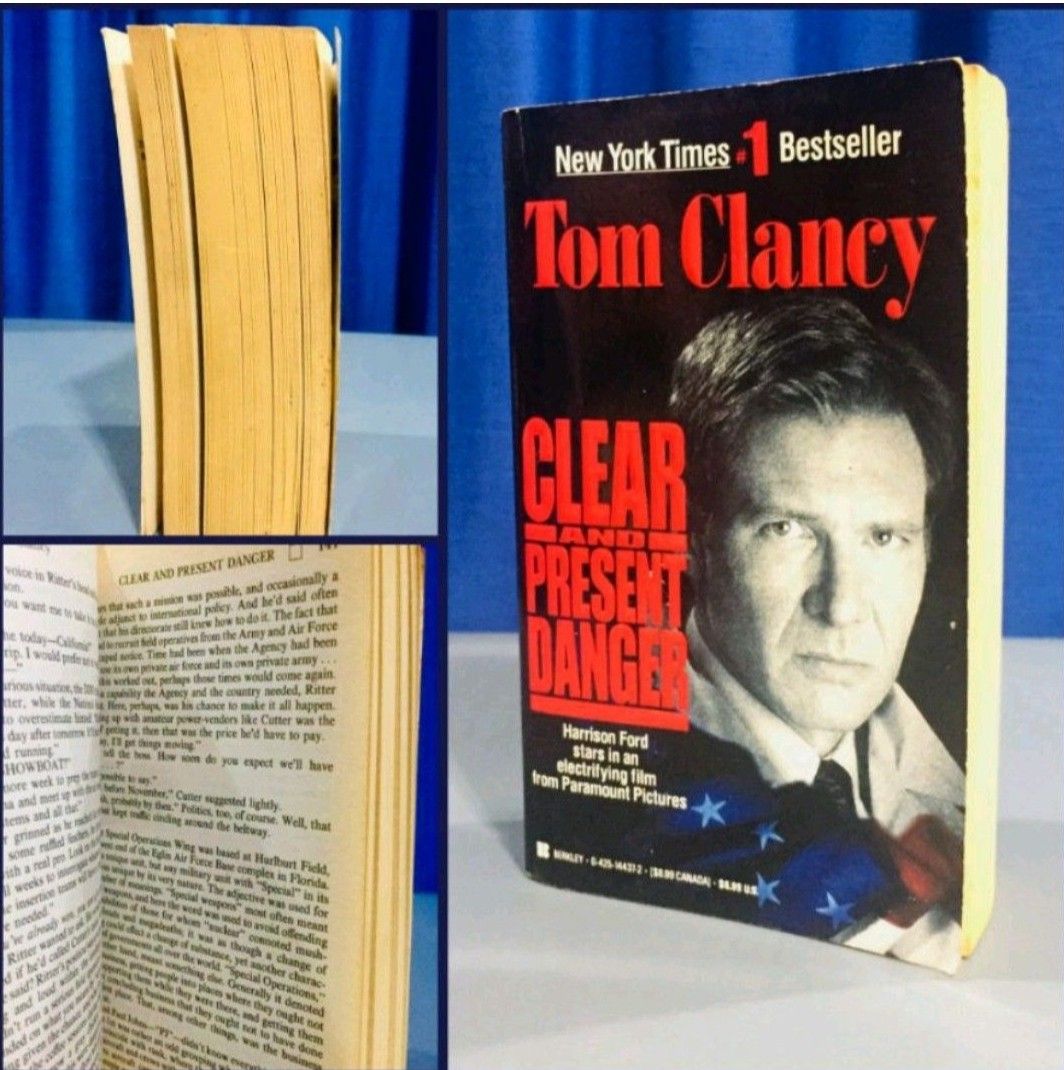 Clear and Present Danger by Tom Clancy (Category: Storybooks) located in Manila. Submitted by amazingshopper2024 (Listing ID 1249371067, Image 1). Description: Clear and Present Danger A novel by Tom Clancy Paperback Used dm for inquiries *Shipping will be shouldered by buyer.