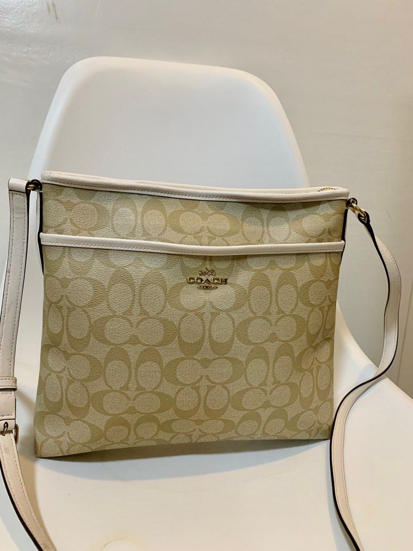 Coach signature file crossbody bag hot sale