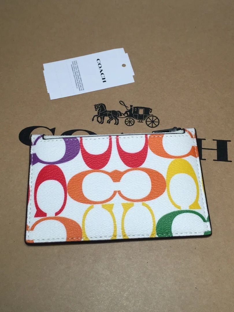 coach snap coach rainbow card case