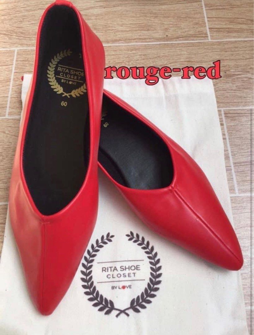 Red new arrivals flats comfortable