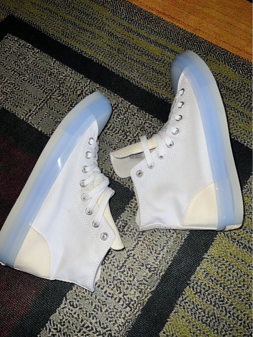 Converse White Blue Sole High Cut