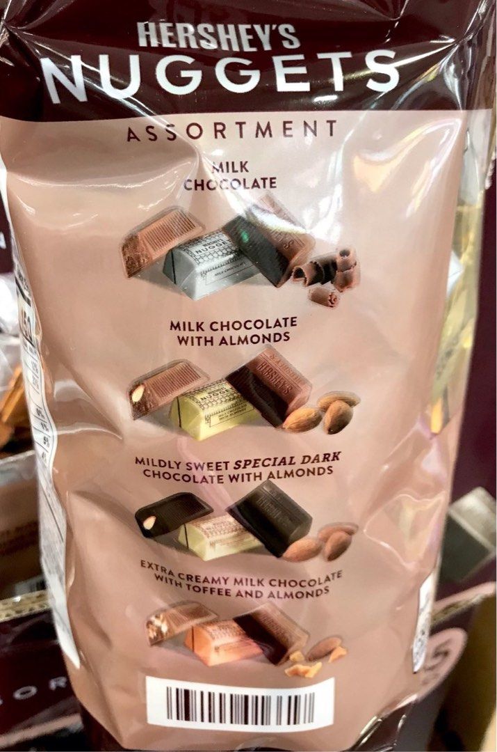Costco好市多 HERSHEY’S 好時 賀喜 綜合巧克力 1.47kg/145pcs nuggets, 食物和飲料, 罐裝食品&即食食品