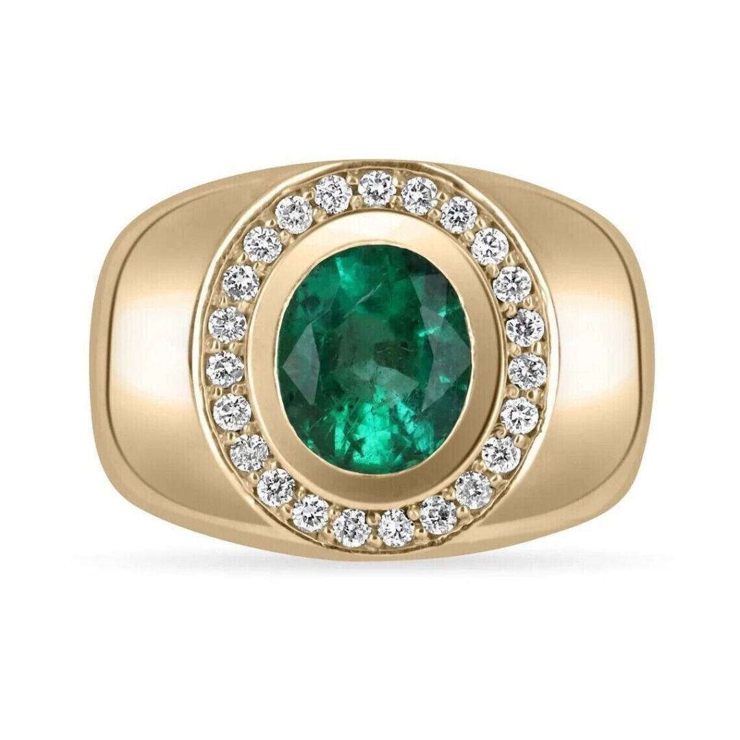 Men's lab deals created emerald rings
