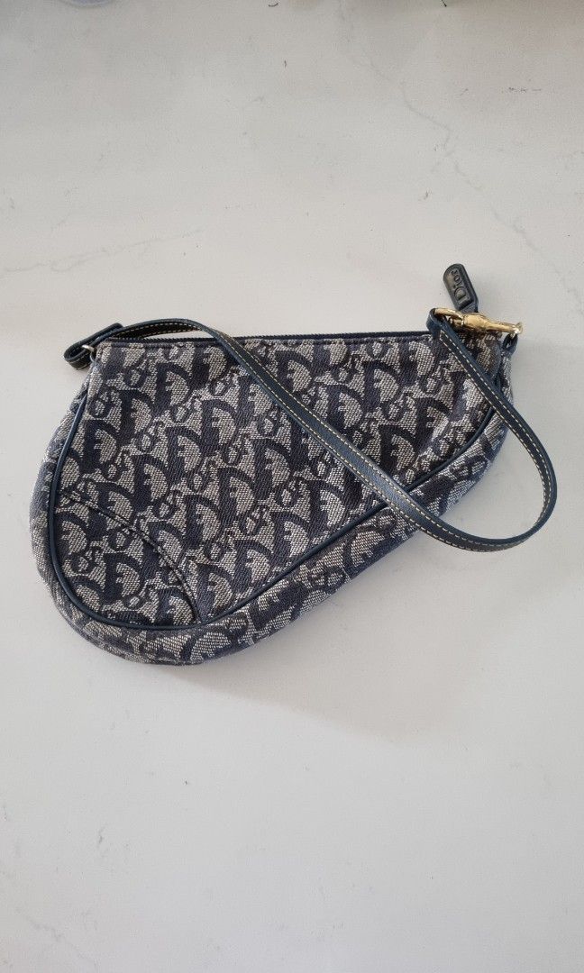 Dior saddle cloth clutch bag on sale