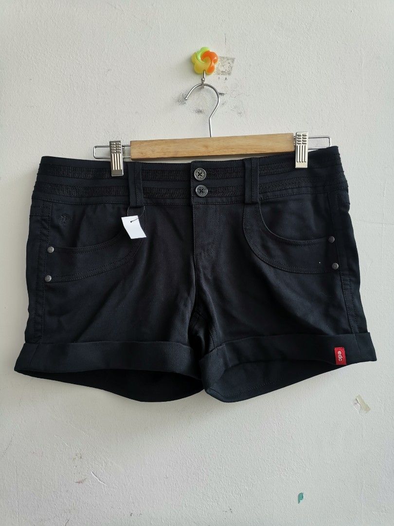 ESPRIT EDC Women Fashion Dry Stretch Black Shorts Pants
