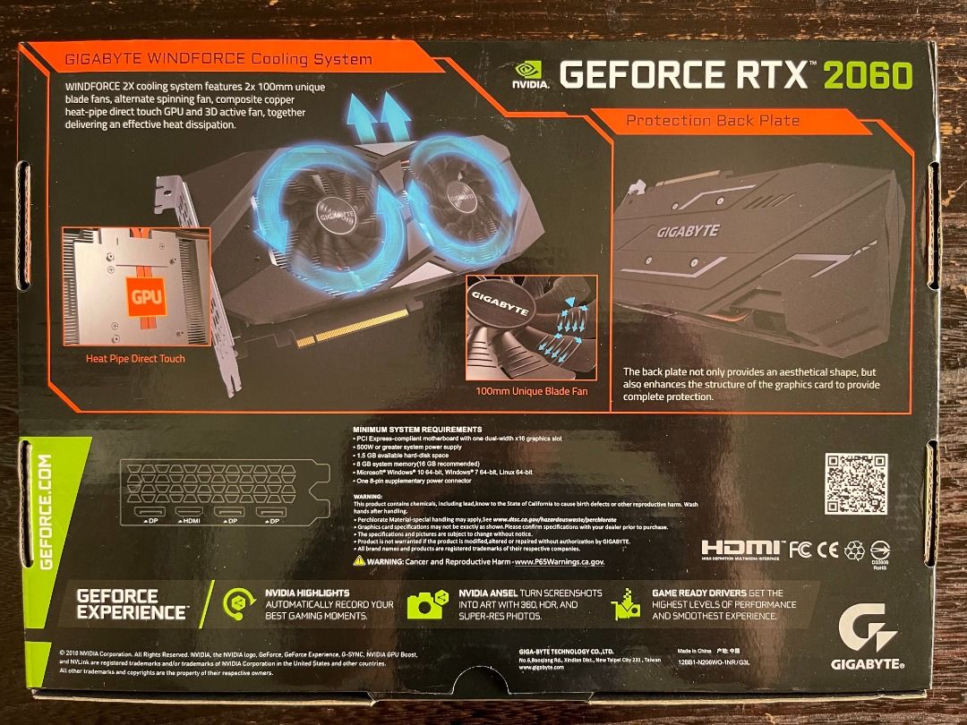 Gigabyte RTX 2060 6GB Computers Tech Parts Accessories
