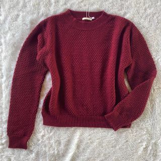 GU by Uniqlo crop knit maroon sweater | knitwear