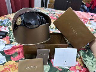 Gucci Vintage Sunglasses Gold Black Oversized GG 3027/S D287V 6214 115