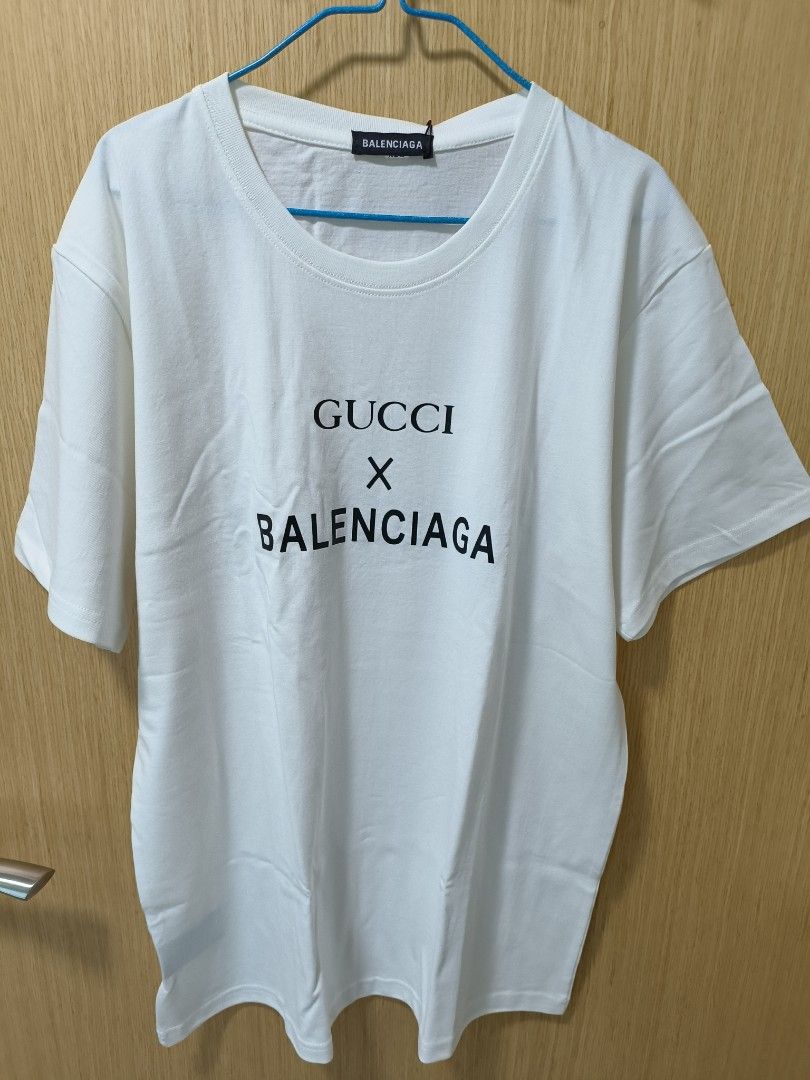 Gucci x Balenciaga Collab shirt., Men's Fashion, Tops & Sets, Tshirts &  Polo Shirts on Carousell