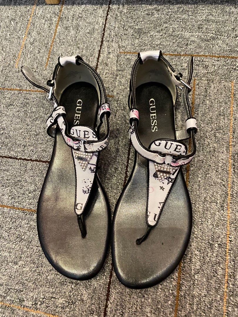Guess Sandals US 9.5 Women s Fashion Footwear Flats Sandals on Carousell
