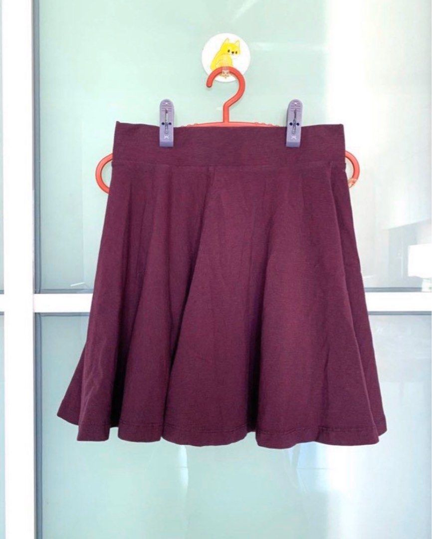 Womens Purple Flare Skirt