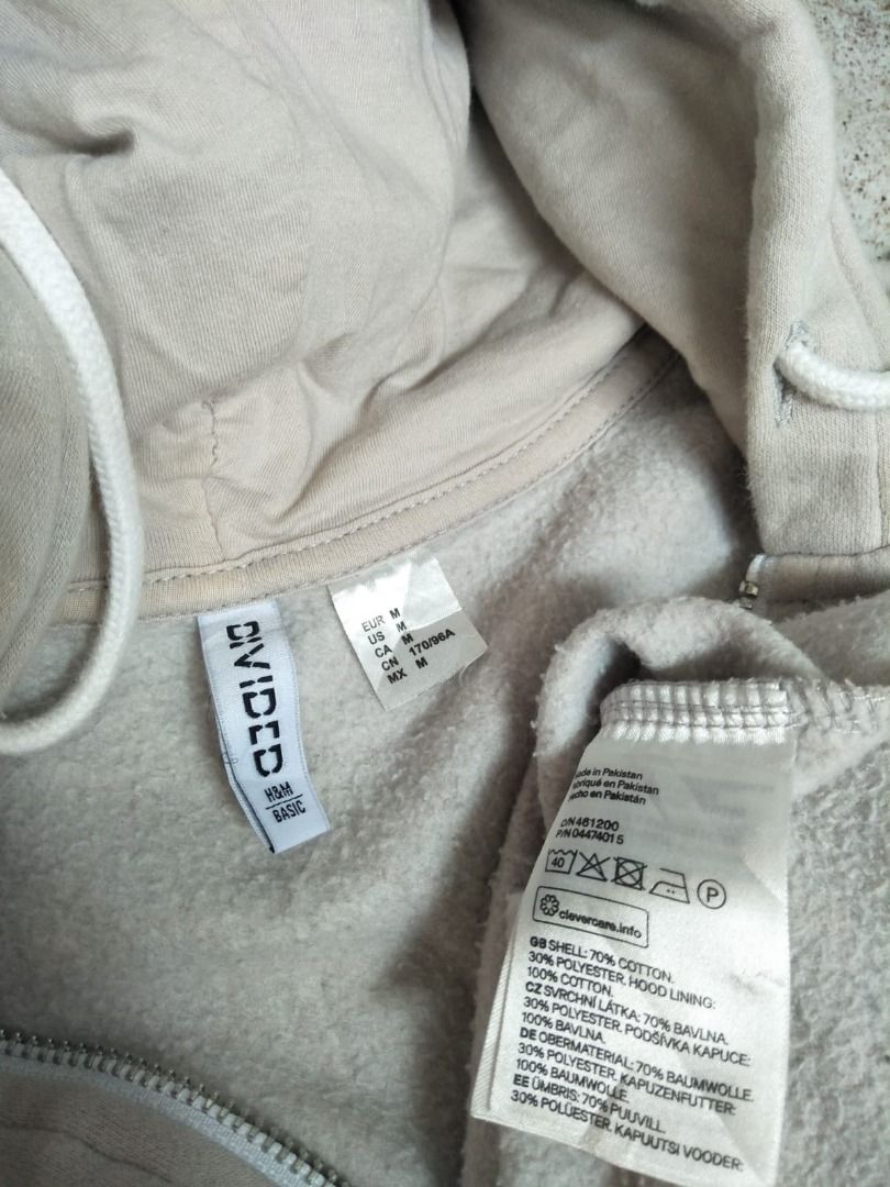 Hoodie zipper H M BASIC Size on tag M Fesyen Pria Pakaian