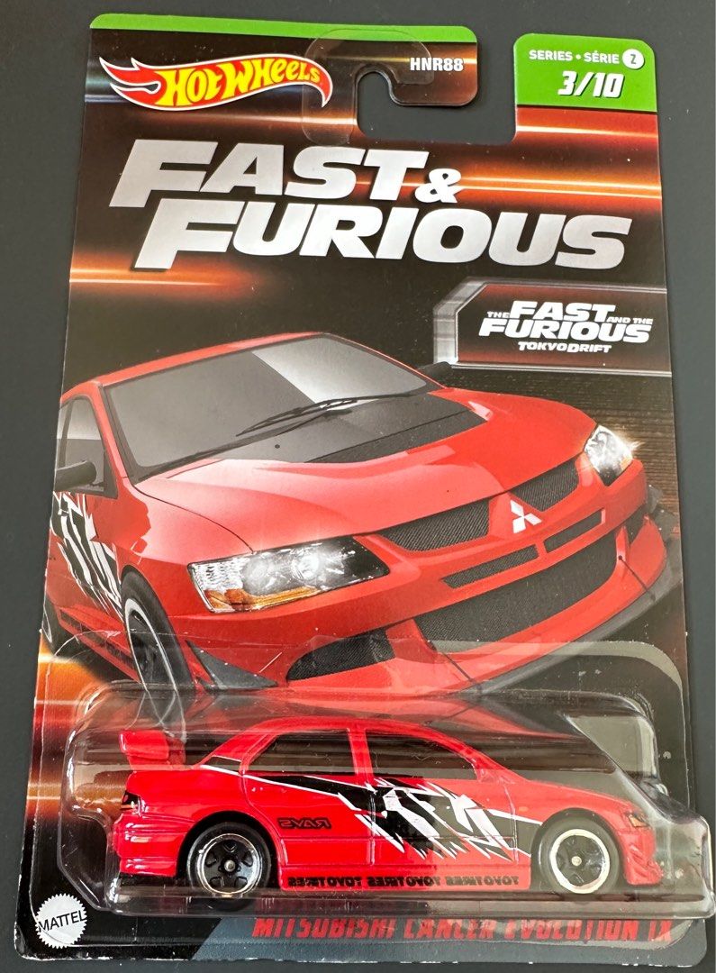 HotWheels Mitsubishi Lancer Evolution IX (Fast & Furious Tokyo Drift),  興趣及遊戲, 玩具& 遊戲類- Carousell