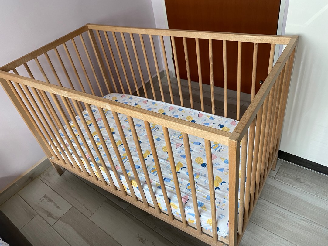 Ikea Baby Cot with Mattress and Bumpers, Babies & Kids, Maternity Care