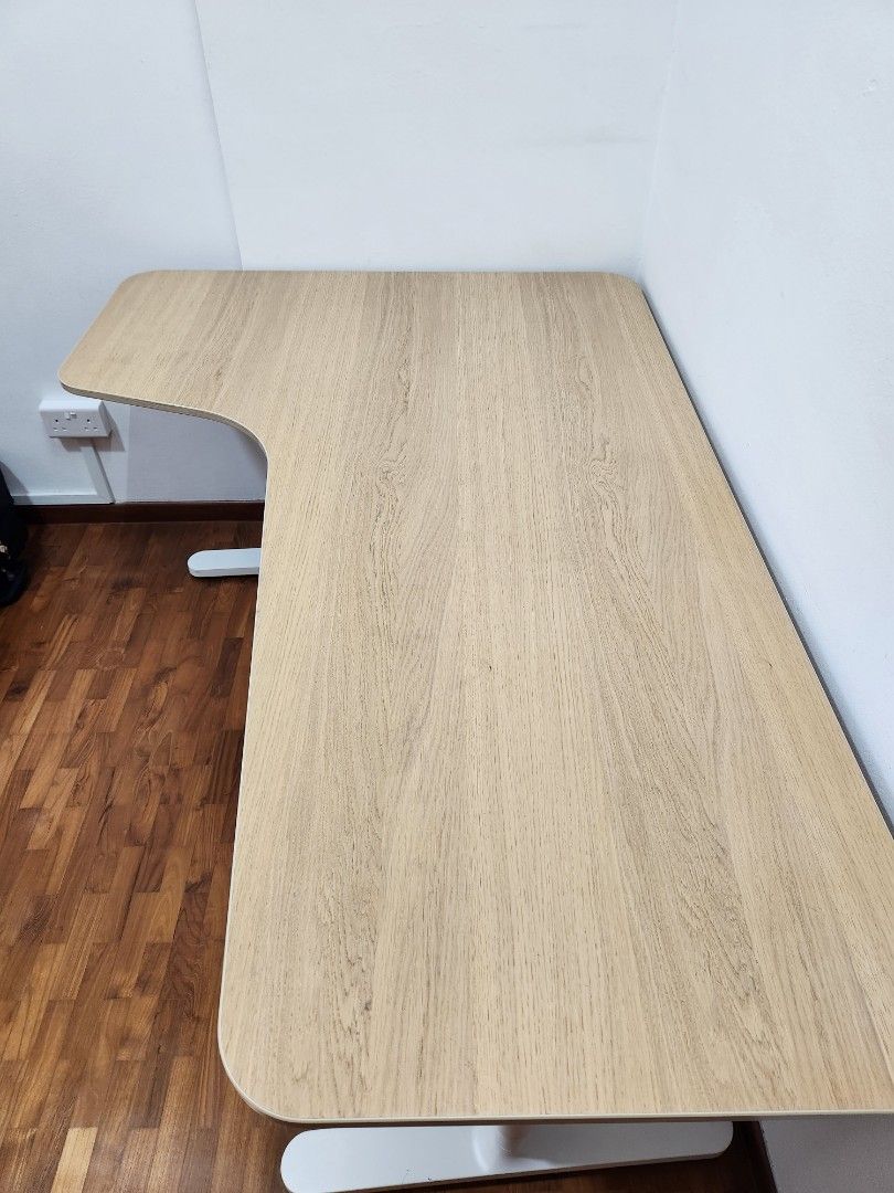 IKEA Bekant L Shaped Study Desk Table, Furniture & Home Living