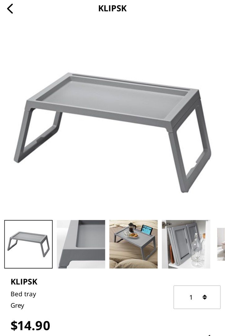 IKEA KLIPSK bed tray / foldable table, Furniture & Home Living