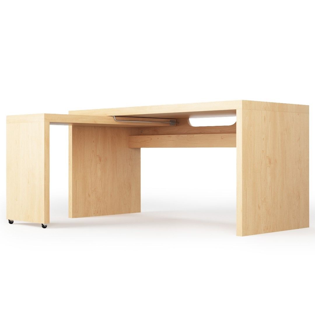 Malm desk white top stained oak veneer
