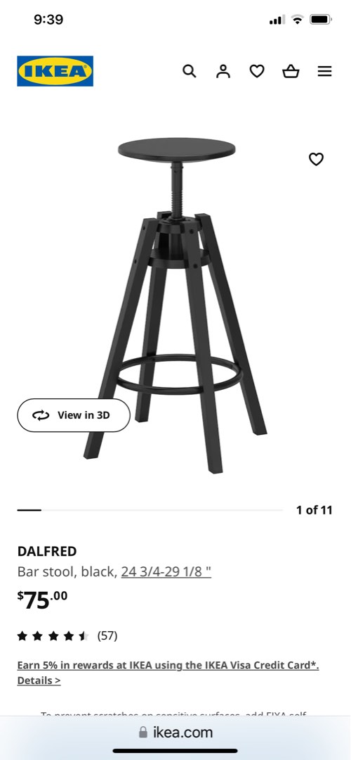 Ikea adjustable bar stool online