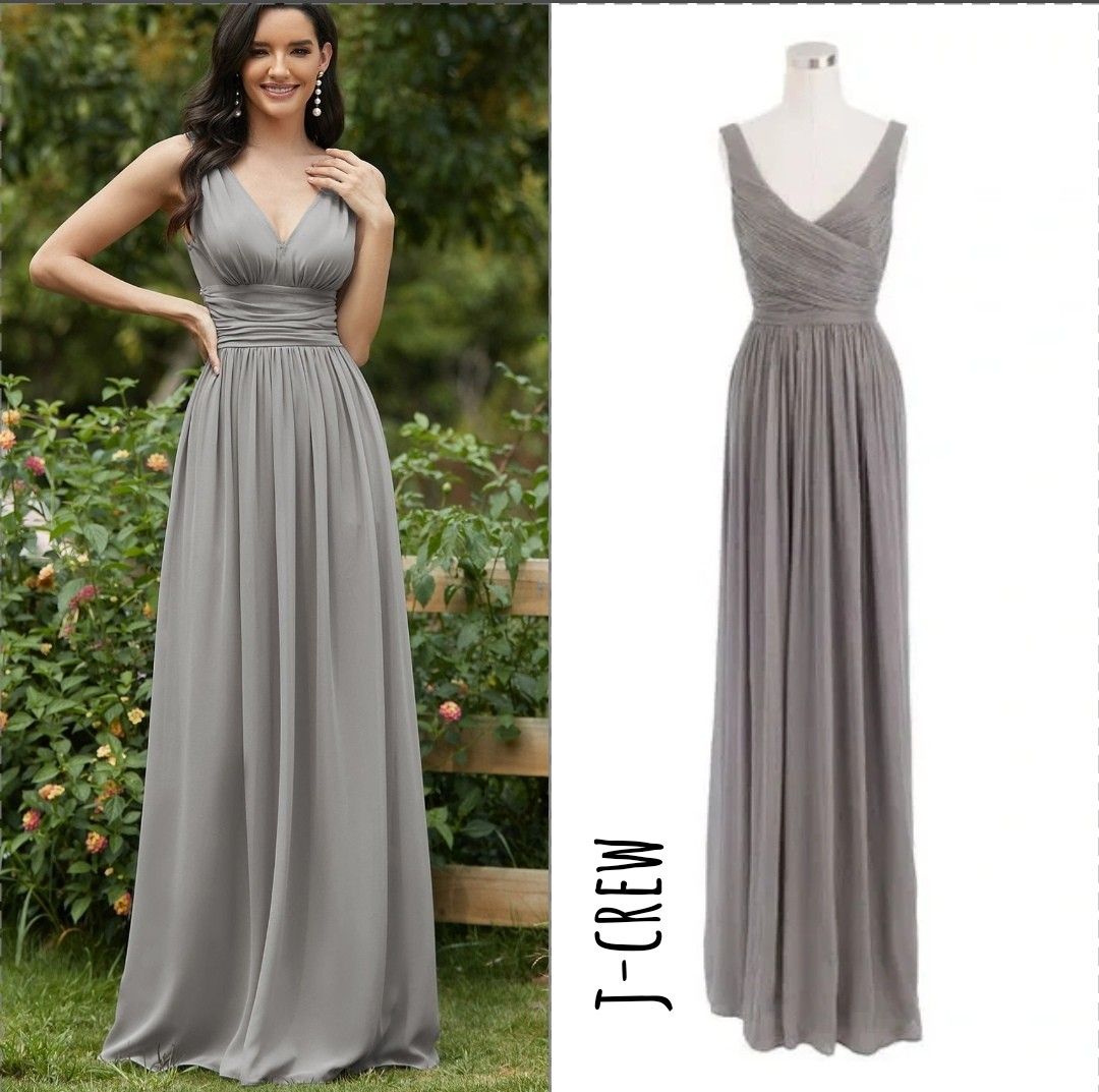 Imported Elegant V Neck Evening Dress Bridesmaid Dress