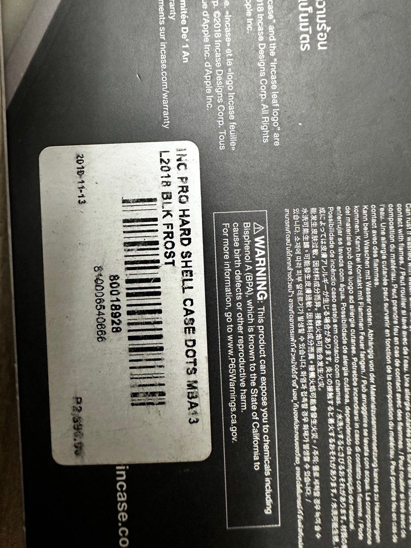 Incase Brand: Macbook Air 2018 Touch ID (Category: Laptops & Notebooks) located in Makati City. Submitted by monicatism (Listing ID 1249348455, Image 3). Description: .