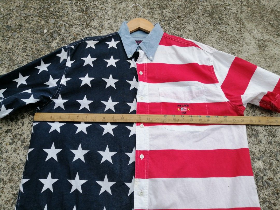 Ivy Crew USA???????? Flag Formal Shirt, Men's Fashion, Tops  Sets, Tshirts  Polo  Shirts on Carousell