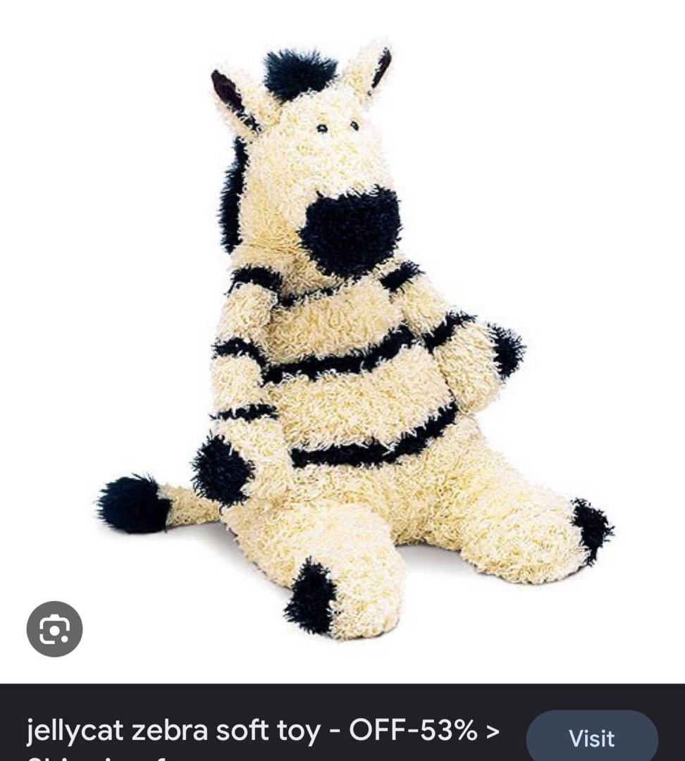 Jellycat zebra size L, Hobbies & Toys, Toys & Games on Carousell