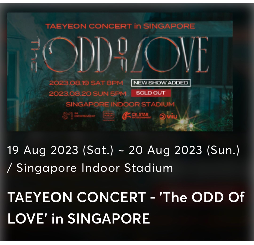 [Below Retail]Kim Taeyeon Concert Ticket, Tickets & Vouchers, Event