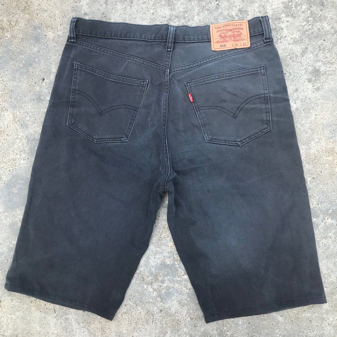 Levi s 508 Black Jorts Jeans Shorts Waist 34 Authentic Men s