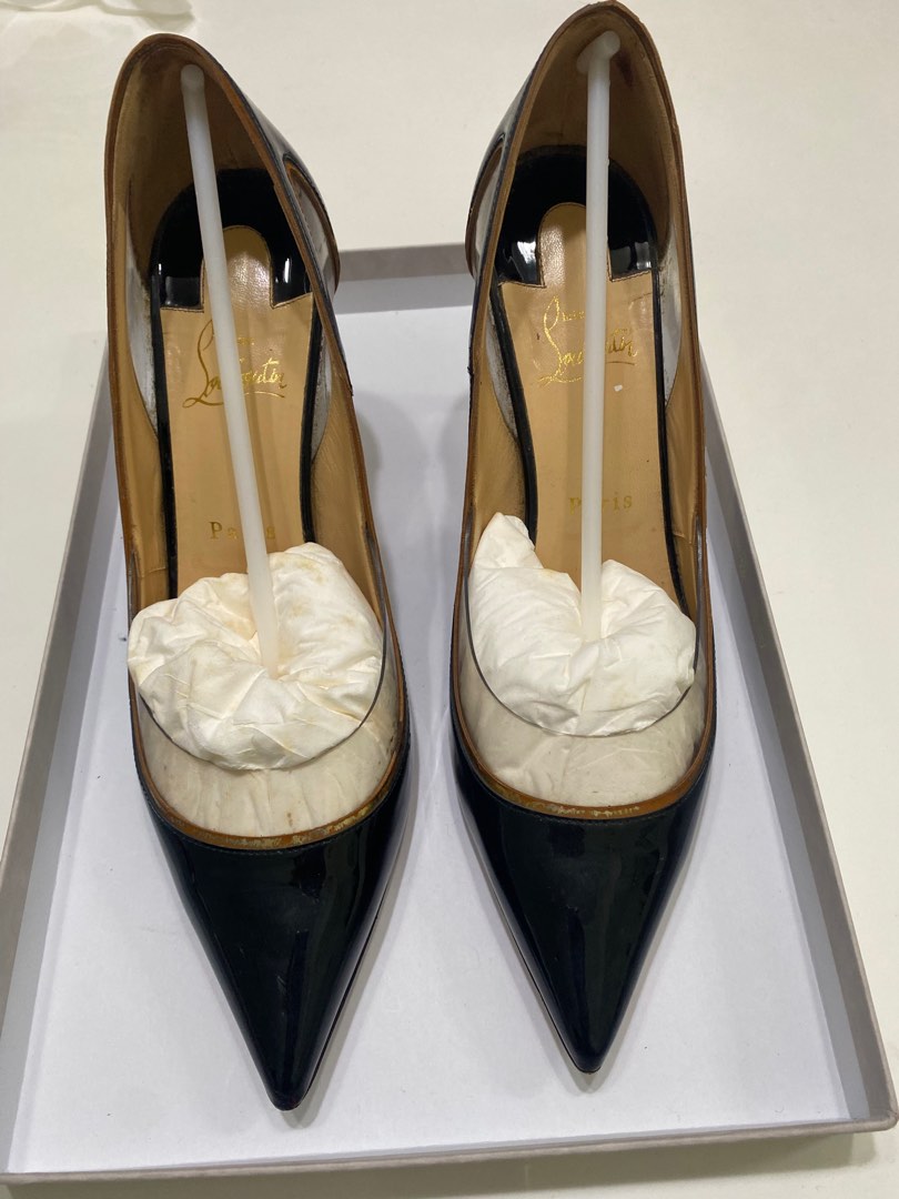 Louboutin Cosmo 554 85mm patent black heels Luxury Sneakers