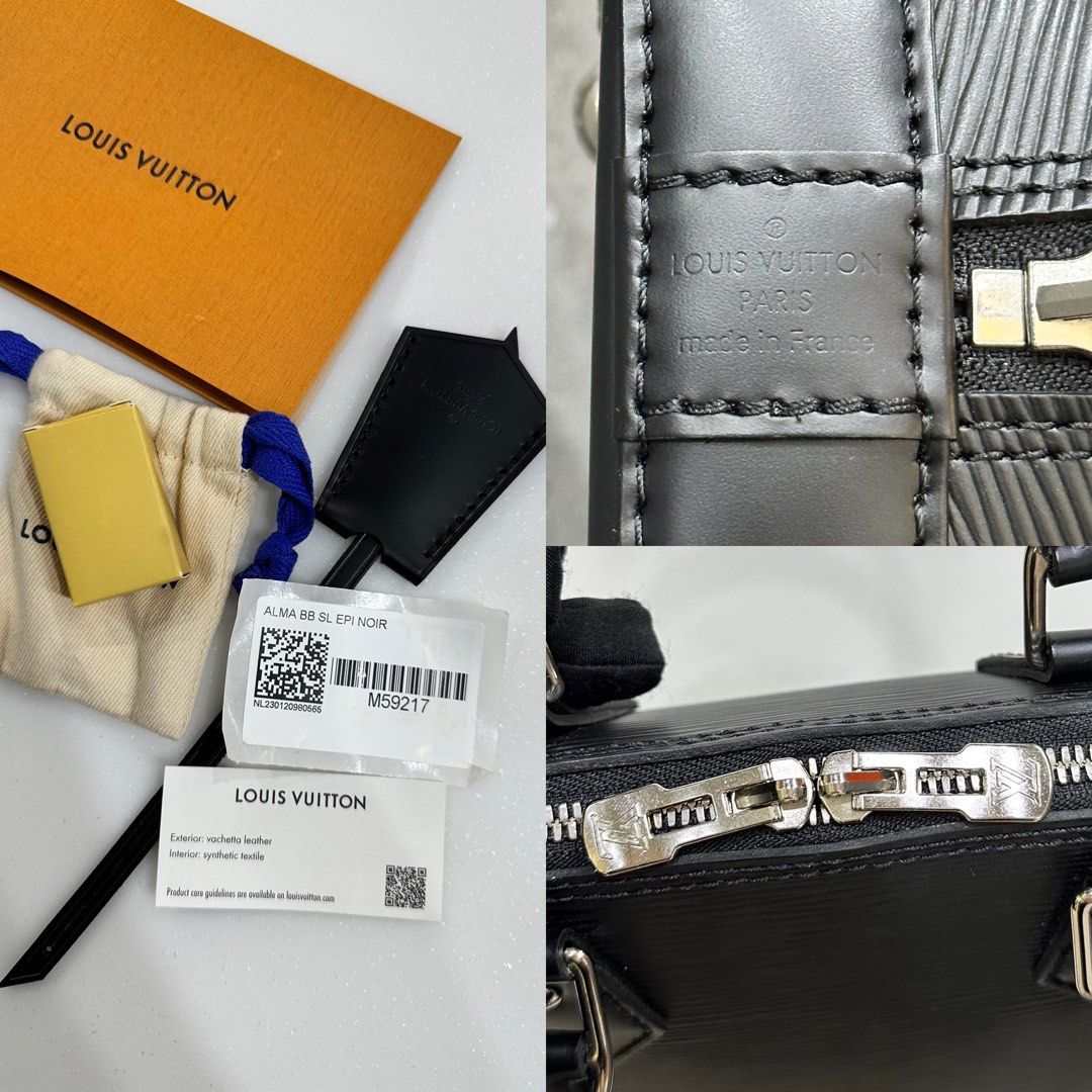 Louis Vuitton Noir Alma BB Bag W /Jacquard Strap – The Closet
