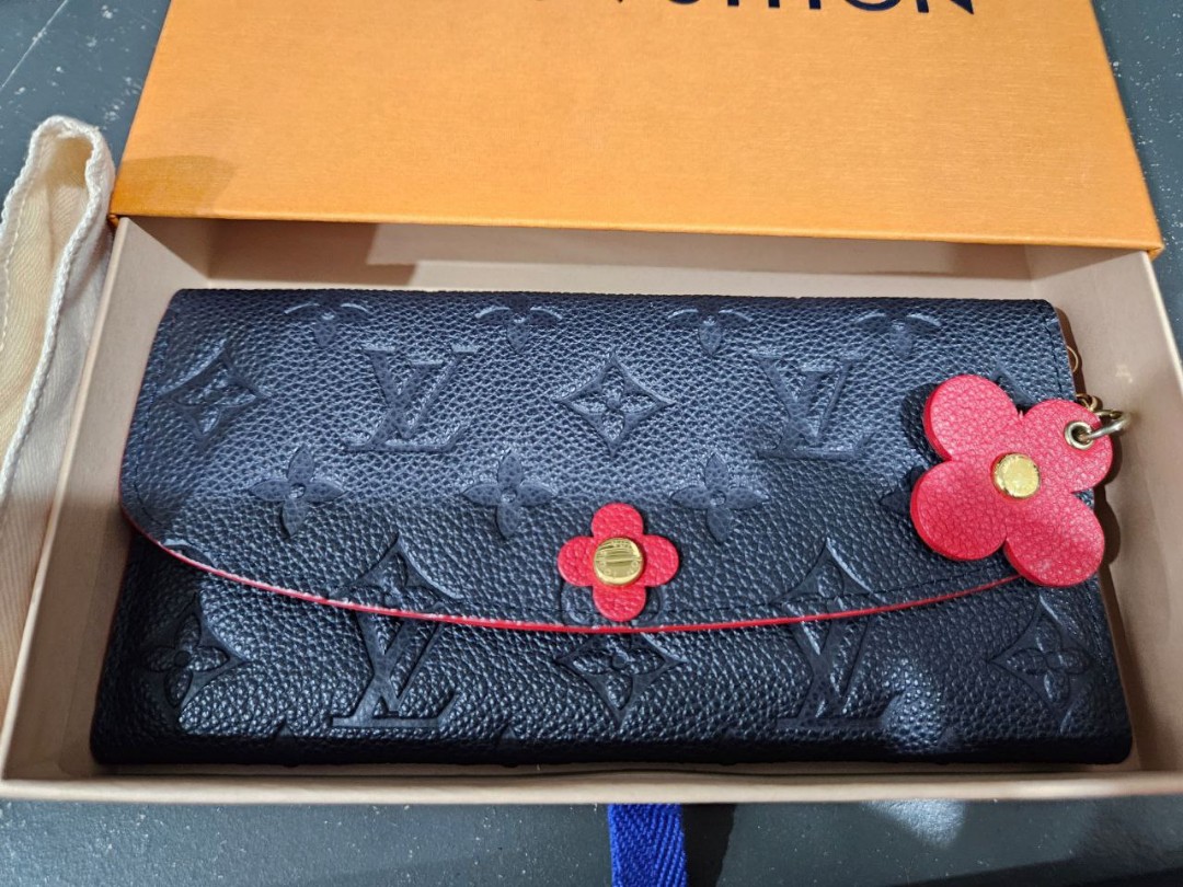 Louis Vuitton Monogram Empreinte Emilie Flower Long Wallet Pink