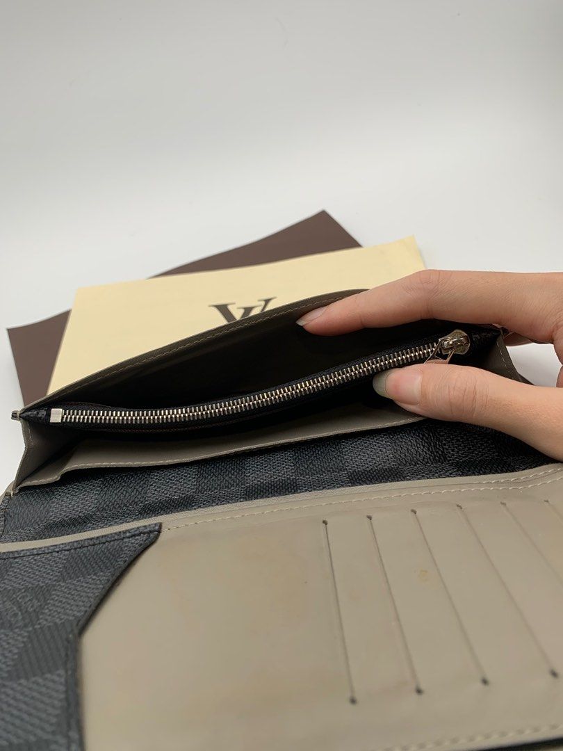 Louis Vuitton Damier Ebene Long Wallet Porte Feiulle Brazza Unisex Japan  [Used]