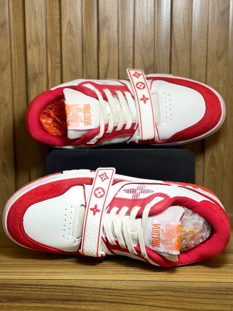 Louis Vuitton LV Trainer Sneaker Mid White Red