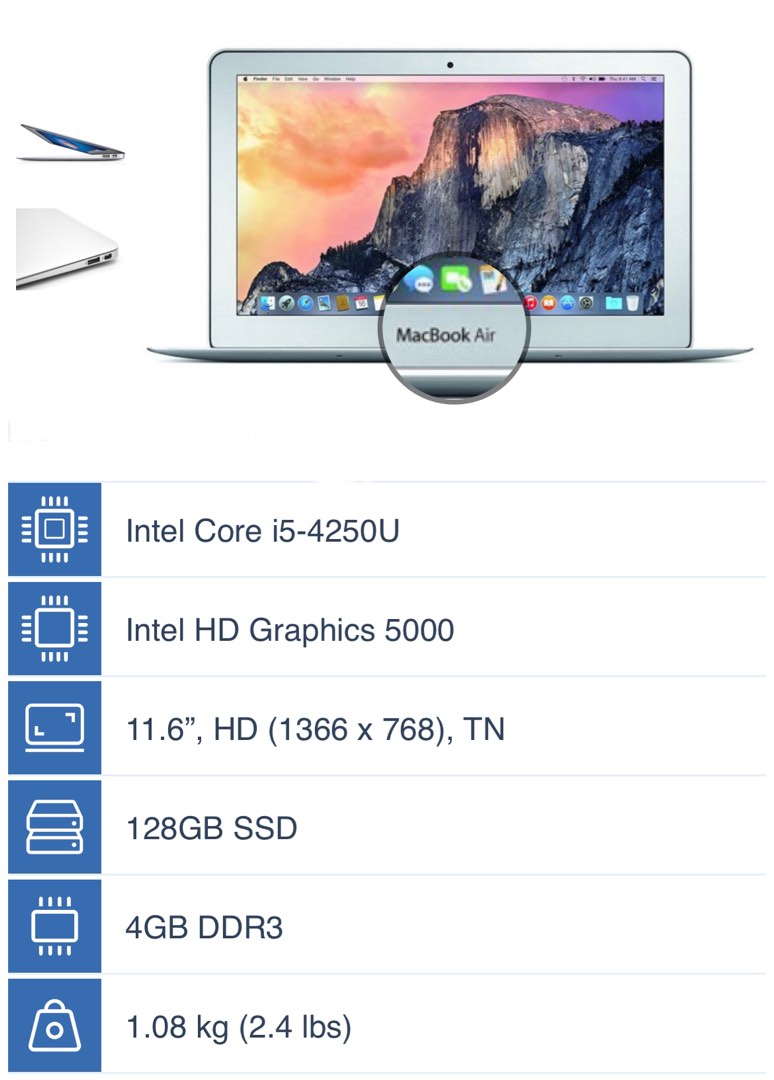 直送可 使用少 MacBook Air 2013 11インチ 1.3GHz 128GB