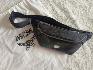 Mcm Slim Fursten Belt Bag Small Visetos Black